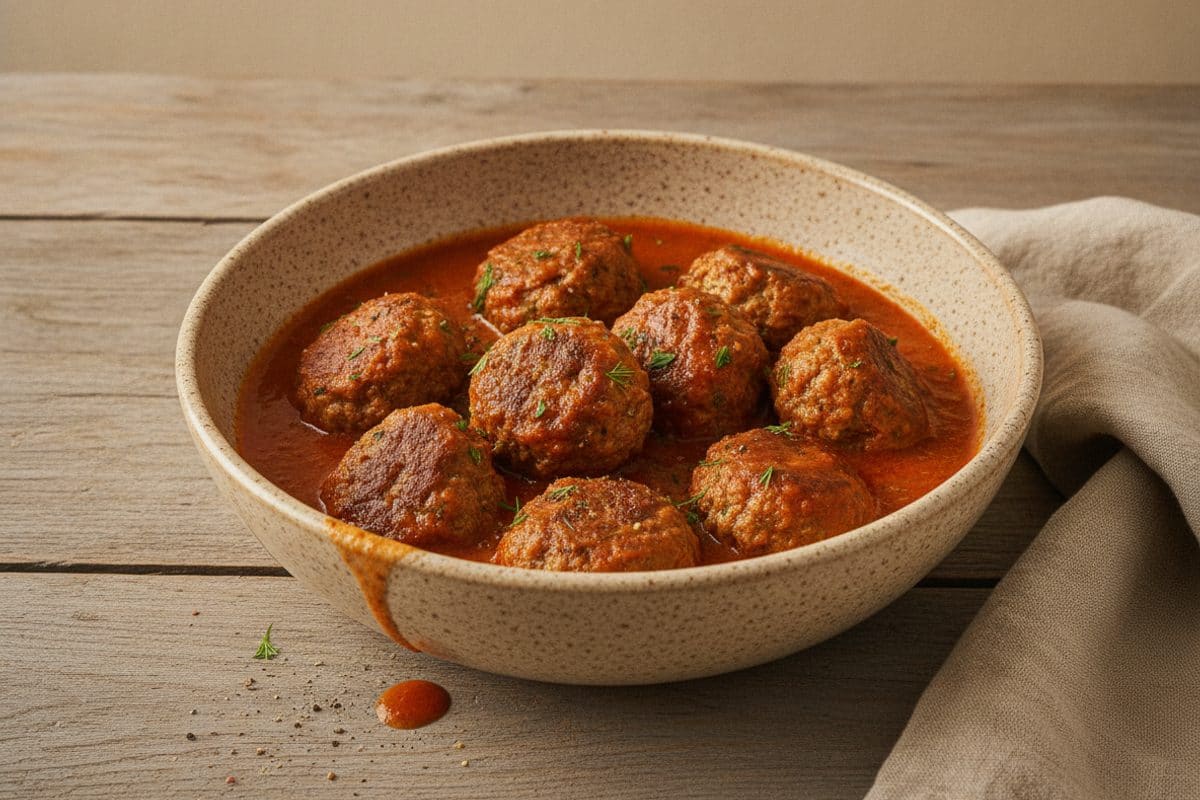 Chiftele marinate în sos de roșii