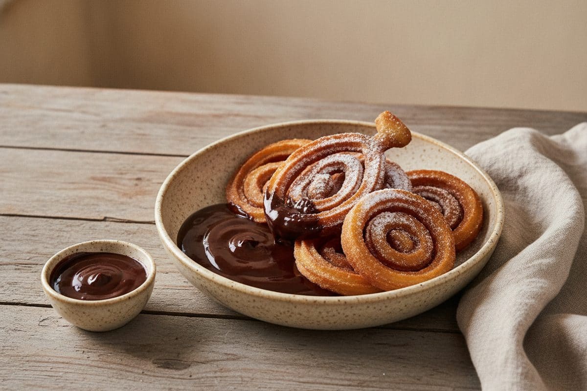 Churros cu Sos de Ciocolată Amăruie