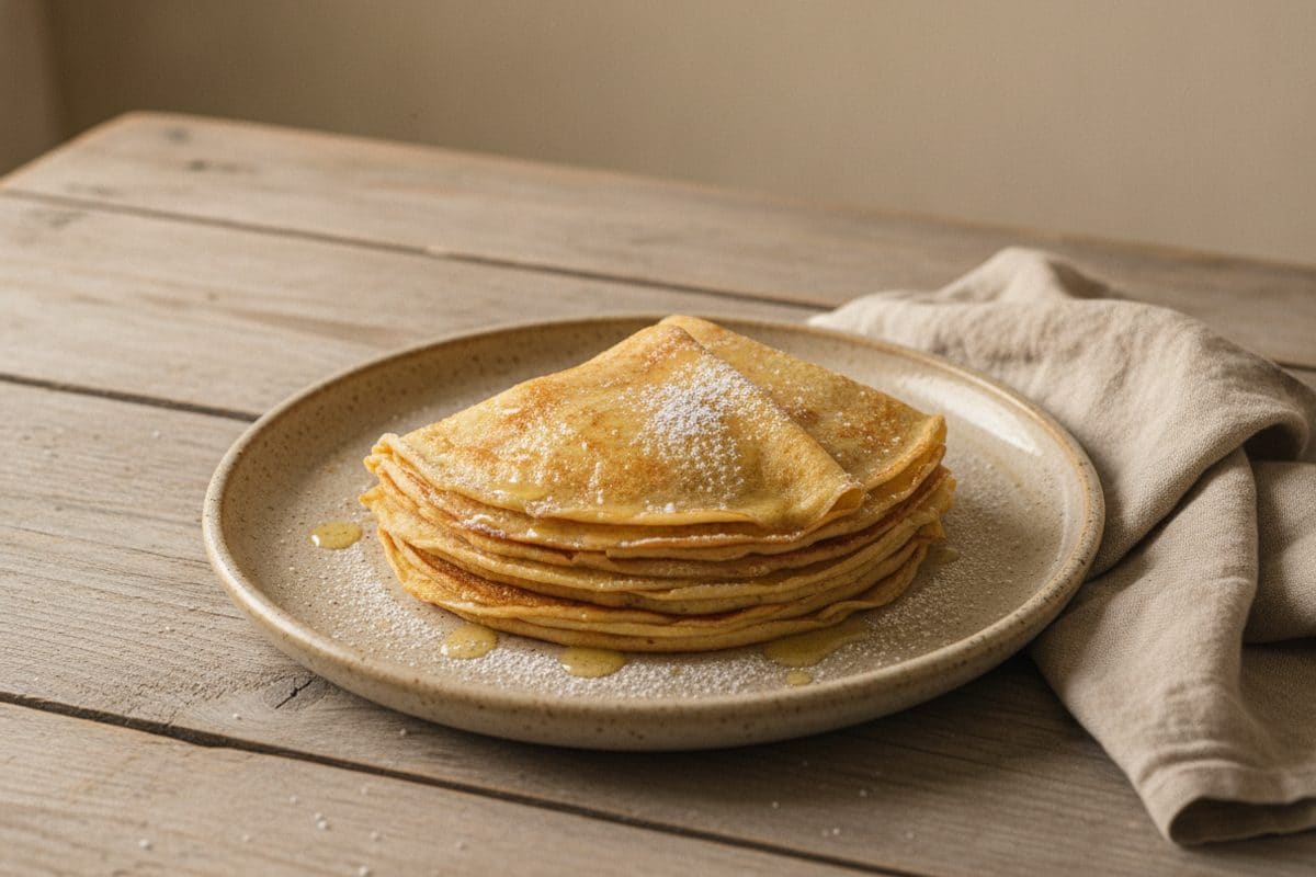 Crêpes franțuzești clasice cu unt și vanilie