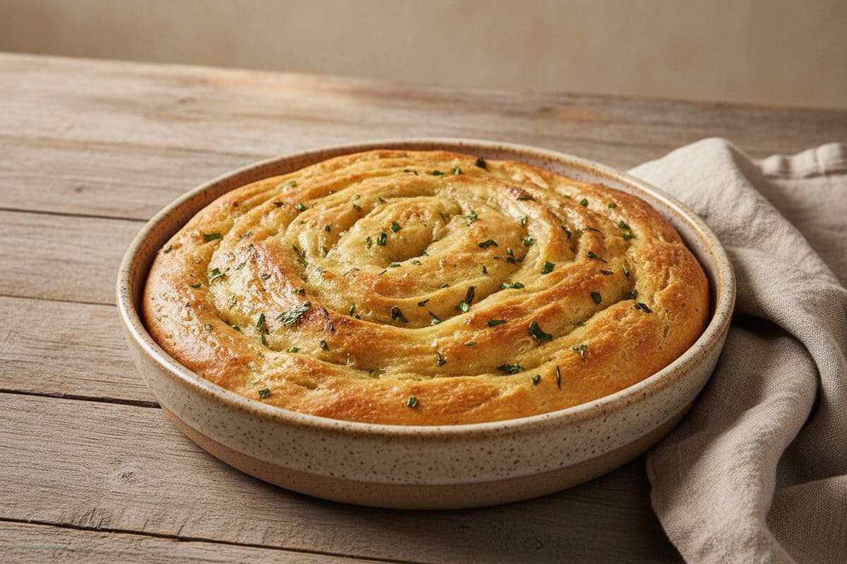 Focaccia Pufoasă fără Frământare cu Unt de Usturoi