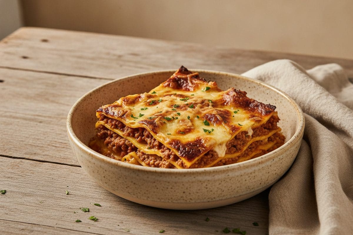 Lasagna clasică cu sos de carne și béchamel cremos