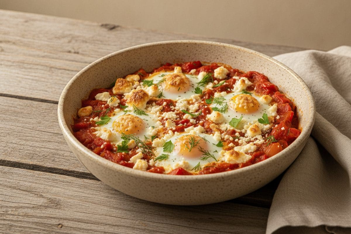 Mini Shakshuka Gratinate cu Ouă de Prepeliță și Telemea