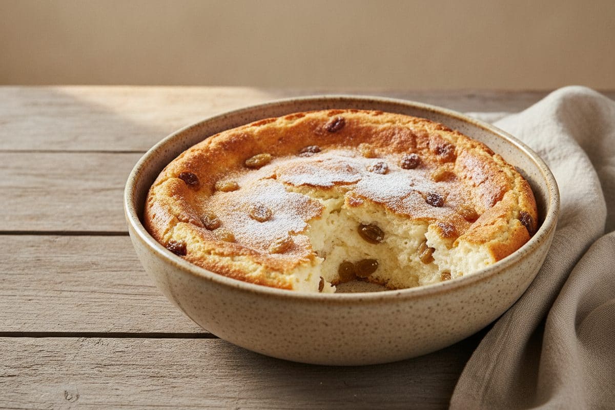 Pască pufoasă cu brânză dulce și stafide, fără aluat
