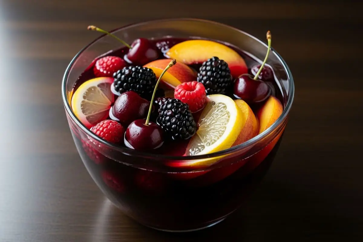 Sangria cu vermut dulce și fructe de vară